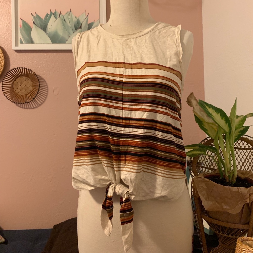 Bershka high low front tie top